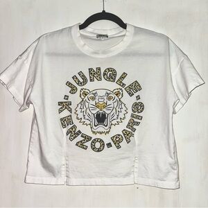 Vintage Kenzo Jungle Paris cropped white tee
